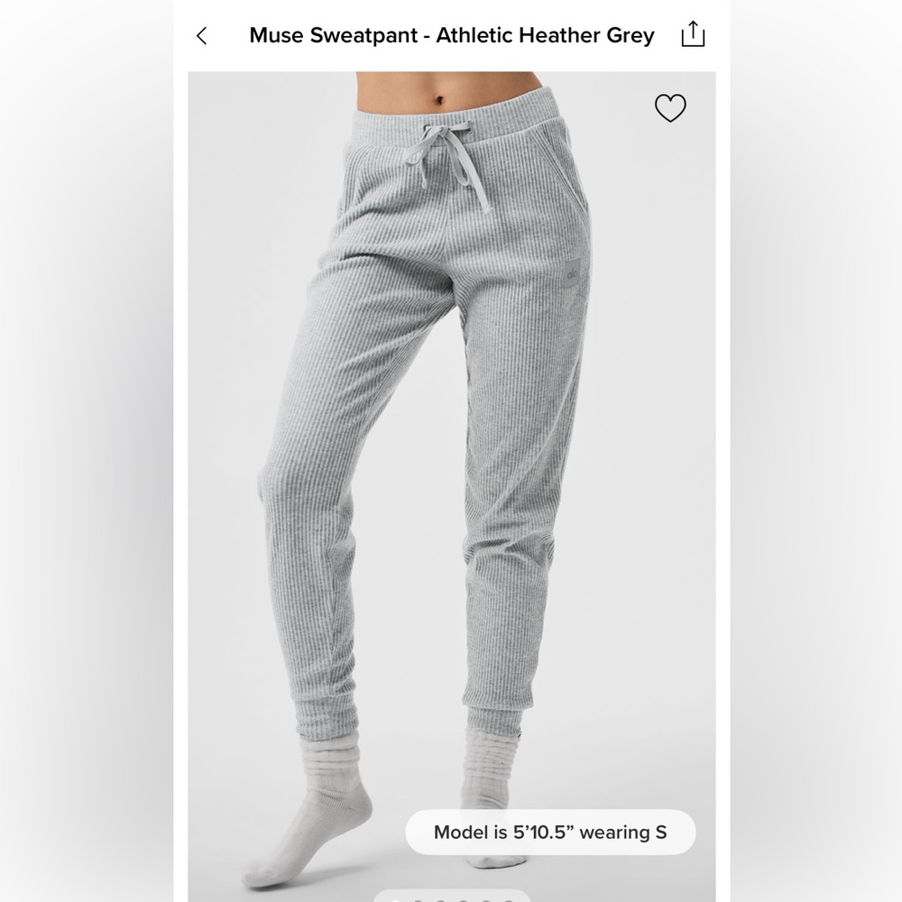 ALO Yoga Muse Sweatpant Track Joggers - Athletic Heather Grey
